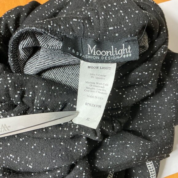 Moonlight Y & S Black White Long Sleeve Turtle Neck Stripe Pocket Patch Dress XL - Picture 7 of 8